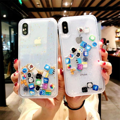 Glittering mobile phone case with sparkling finish in a slim protective design