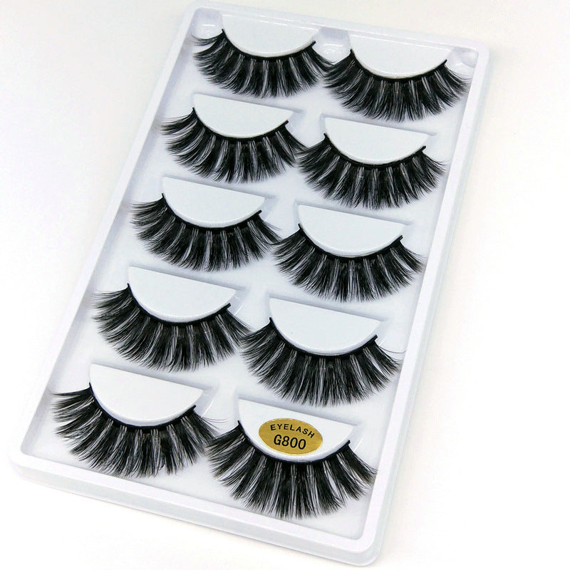 3D mink hair false eyelashes by My Store with voluminous, curled layers for a dramatic eye look