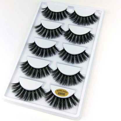 3D mink hair false eyelashes by My Store with voluminous, curled layers for a dramatic eye look
