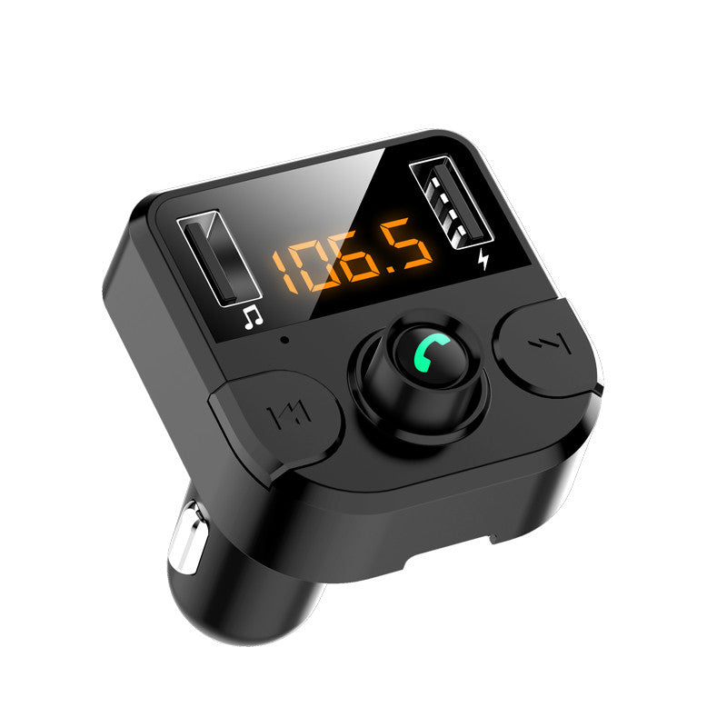 BT36B car MP3 Bluetooth player with compact black design and control buttons