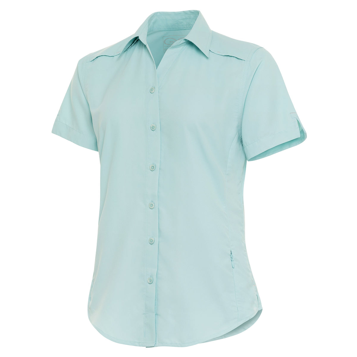 Sea Glass Ladies' Original MicroFiber Shirt by GameGuard, showing a lightweight, breathable women’s shirt in soft sea glass color.