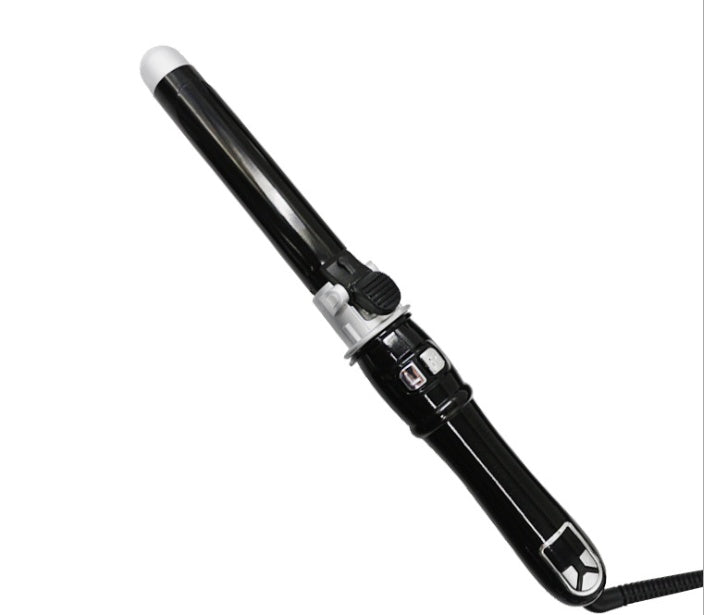 Automatic 360-degree rotating ceramic curling iron for hair perm curls, heat styling tool close-up