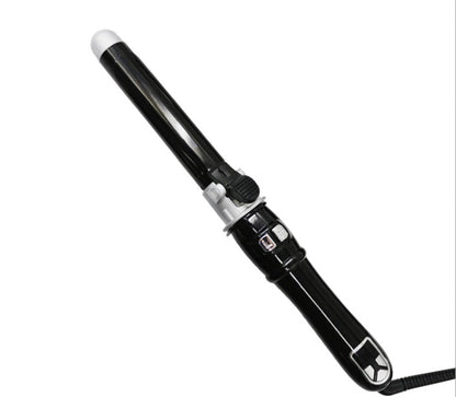 Automatic 360-degree rotating ceramic curling iron for hair perm curls, heat styling tool close-up