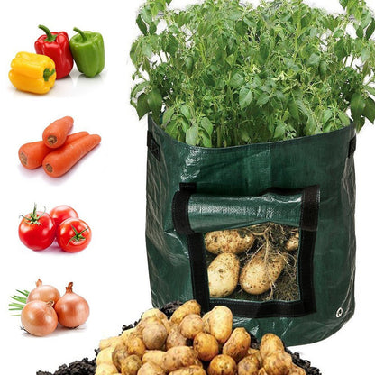 PE cloth garden planting bag for growing plants outdoors, durable fabric planter shown from the side