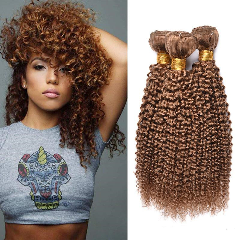 Kinky curly wave human hair texture in natural-looking waves and curls
