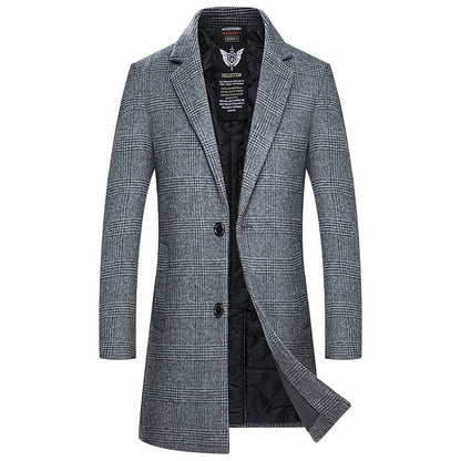 Thick wool winter overcoat from BACKUPMYFILESNOW® featuring a classic design and warm, cozy fabric for cold weather.