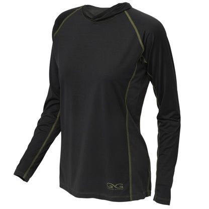 Caviar Ladies' Performance Hoody by GameGuard, cropped side view showing the sleek, athletic fit and logo details.