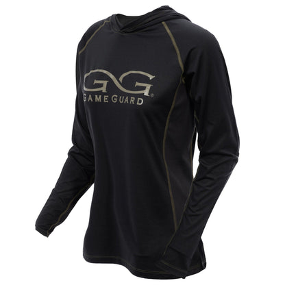 Caviar Ladies' Performance Hoody by GameGuard, shown in side view with athletic fit and soft fabric for active wear.
