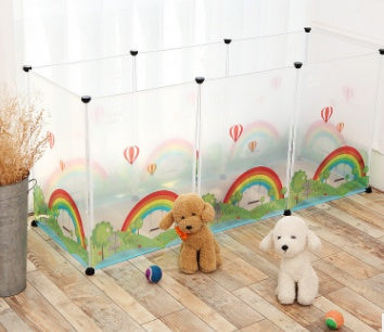 Transparent pet fence by My Store, clear modular barrier panels for dogs and other pets