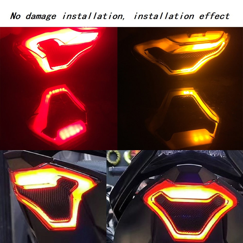 Retro motorcycle taillight with classic design and red lens