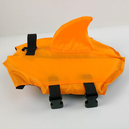 Dog life vest summer shark pet life jacket in blue with shark fin design
