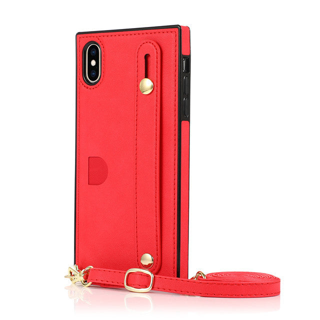 Messenger phone case card holder phone holster with adjustable strap and multiple compartments