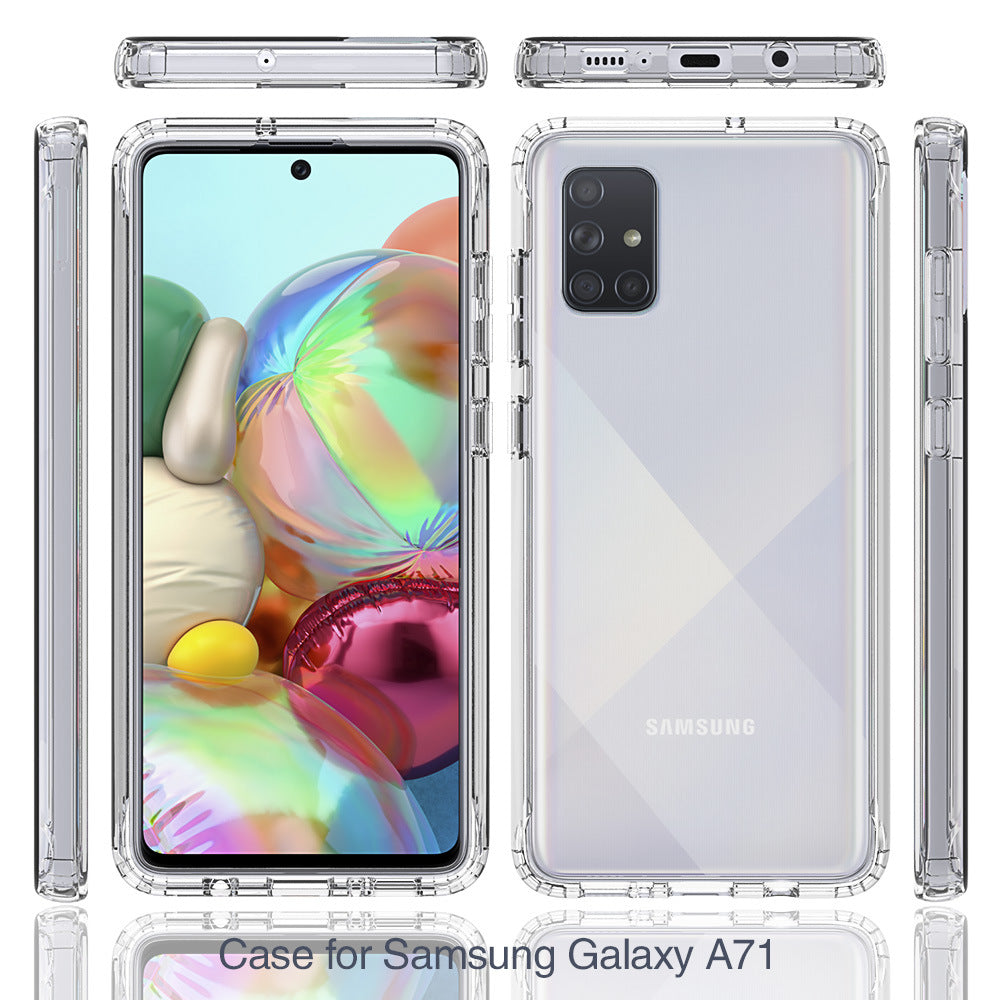 Transparent anti-drop phone case, clear protective cover with shock-resistant edges