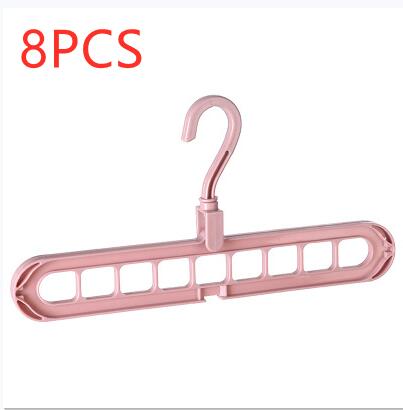 9-hole clothes hanger organizer, space-saving hanger rack in white plastic