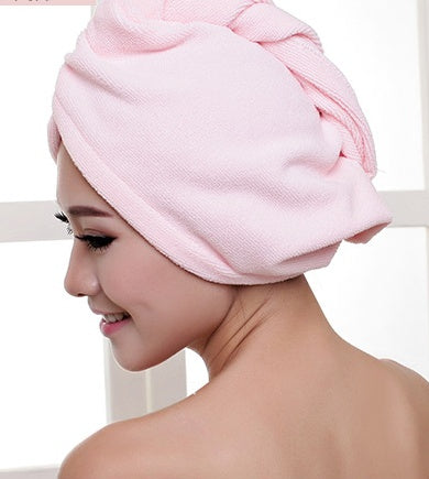 Women's absorbent hair dryer cap towel for drying hair, soft fabric wrap in a simple design