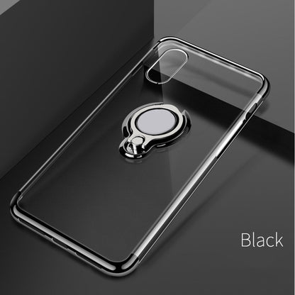 Mobile phone case holder with magnetic ring, compatible design and black finish