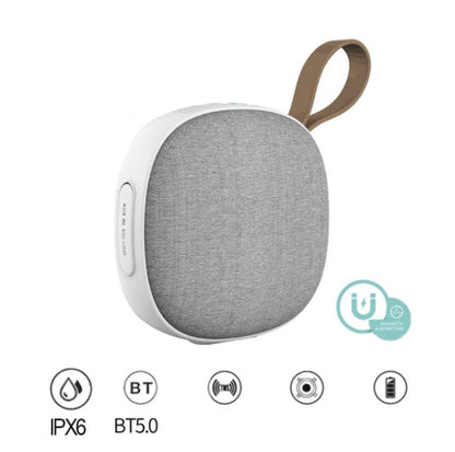 Magnetic Bluetooth speaker in compact black design, featuring wireless audio and portable styling