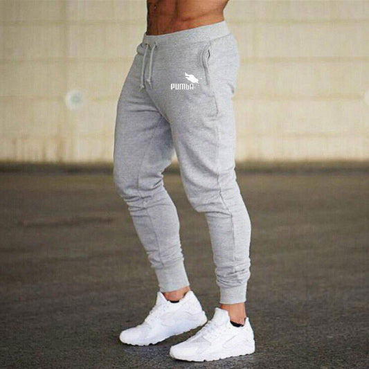 European American sport fitness printed casual trousers, front view
