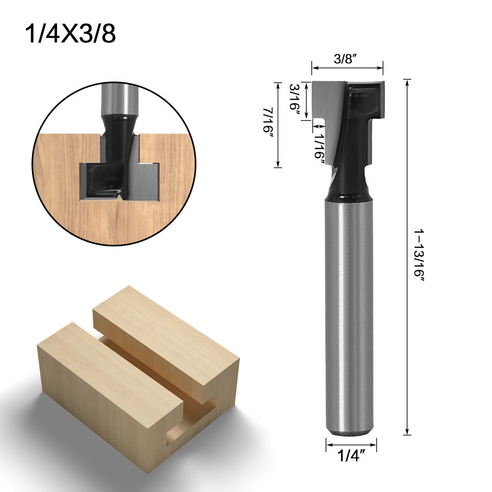 Woodworking 1/4-inch handle keyhole cutter, close-up view