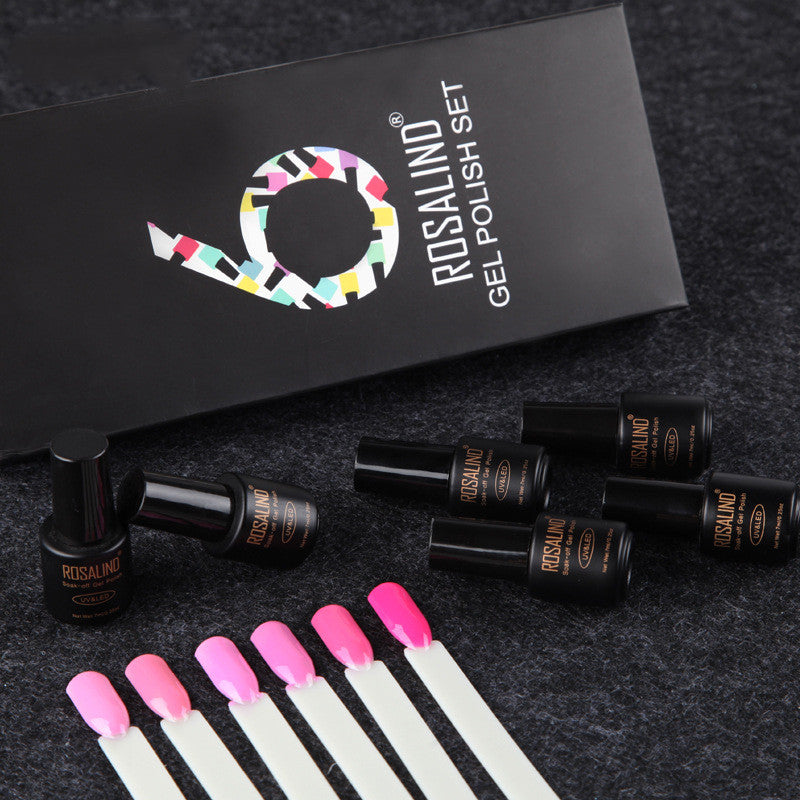 Fine nail polish six-bottle set in assorted colors by My Store