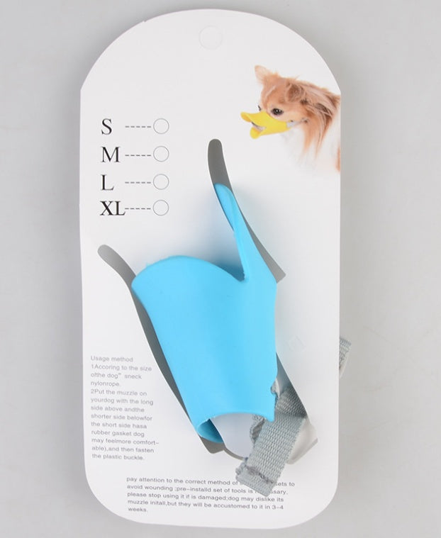 Silicone dog duckbill cover in close-up view