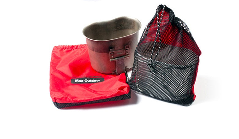 Five-piece Oxford drawstring bags in assorted colors displayed together