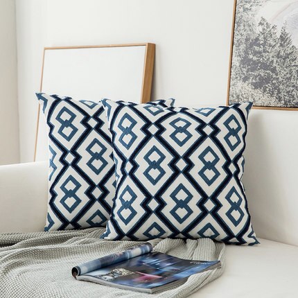 Classical embroidered home pillow cover without core, decorative textile detail