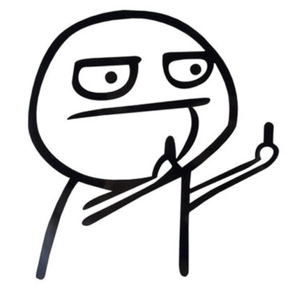 Funny cartoon middle finger despise body car sticker decal