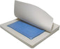 Molded wheelchair cushion with gel and foam, 18x16x2 inches, designed for comfort and support in wheelchair seating.