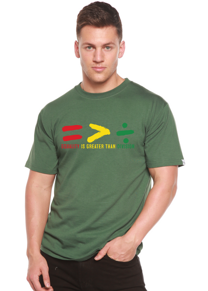 Men's black graphic T-shirt by Spun Bamboo featuring Black History Month design in unisex bamboo and cotton fabric.
