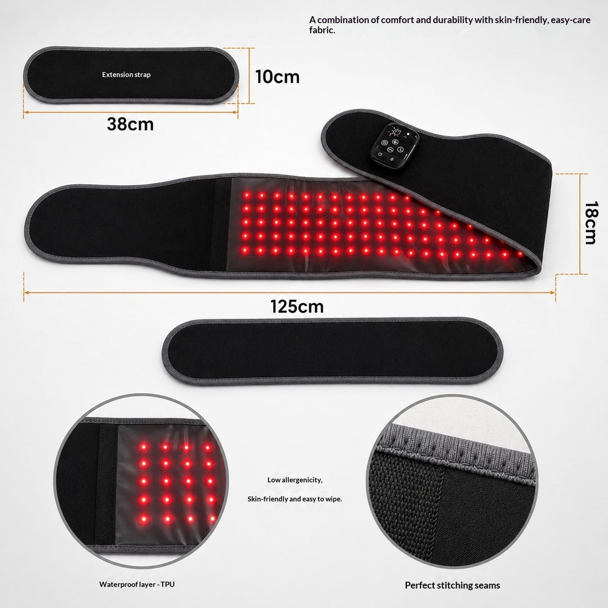 Infrared heating massage waist belt for near and far infrared therapy, My Store brand