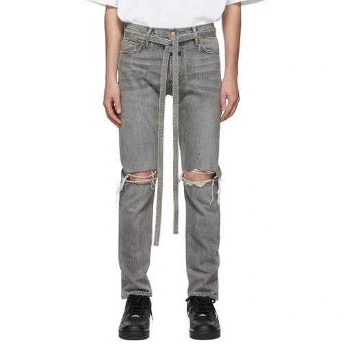 Backupmyfilesnow® zipper jeans trousers featuring classic denim style with zipper pockets and a slim fit design.
