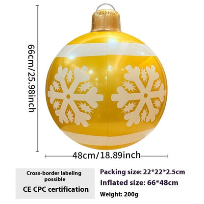 Inflatable Christmas ball outdoor garden decoration, festive holiday design by My Store