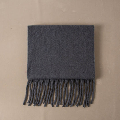 Cashmere-look plaid thickened warm scarf in soft neutral tones by My Store
