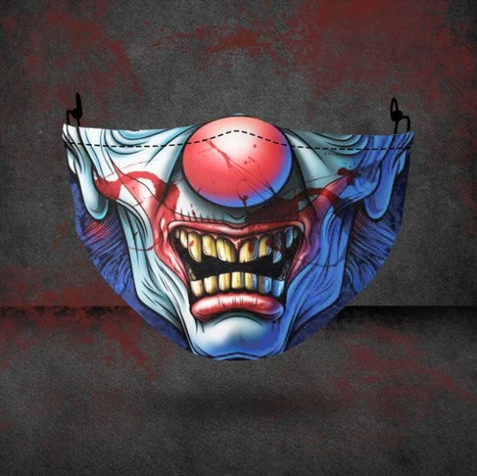 Explosive Halloween masks in assorted spooky designs, front view