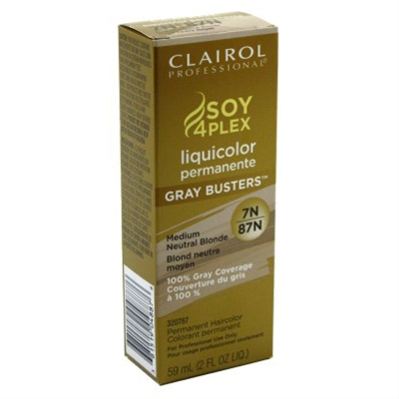 Clairol Professional Soy4plex 7N/87N Medium Neutral Blonde Liquicolor Permanent Hair Color, 2 Oz