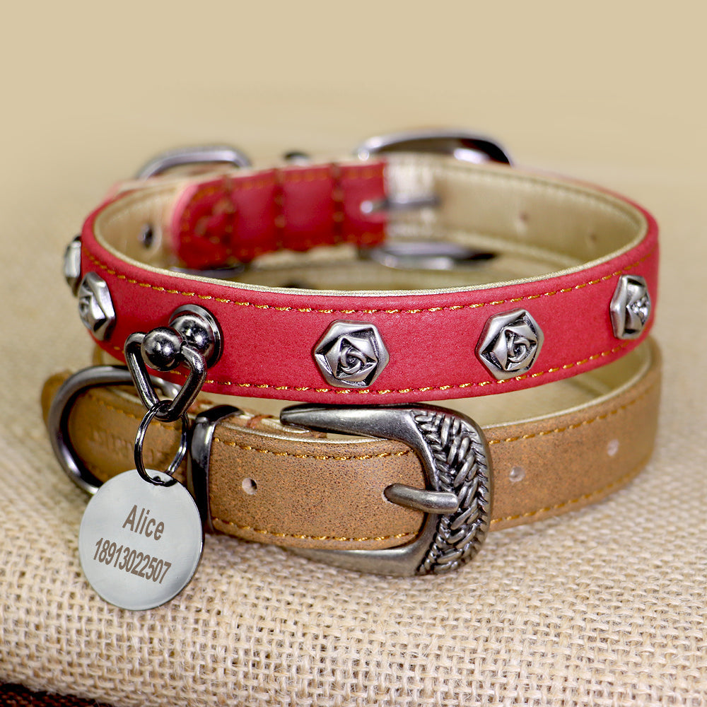 Pet leather collar, type 7, by My Store
