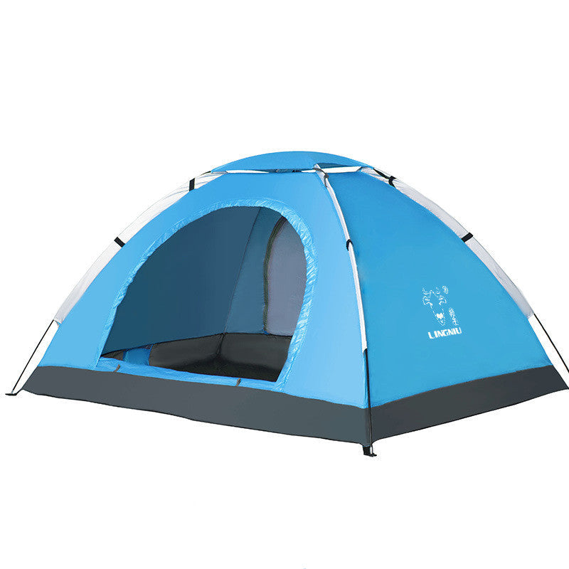 Single-layer outdoor camping beach tent in a compact lightweight design
