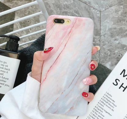 Luxury marble silicone phone case compatible with Apple iPhone 7, 8 Plus, X, XR, XS, 6, and 6S