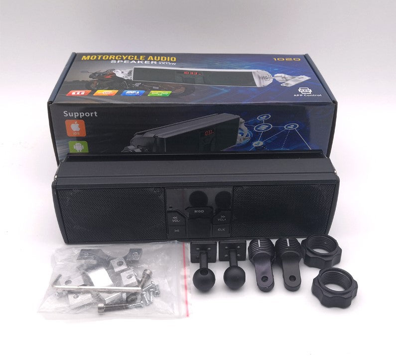 Waterproof motorcycle Bluetooth speakers mounted for clear audio on a bike