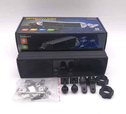 Waterproof motorcycle Bluetooth speakers mounted for clear audio on a bike