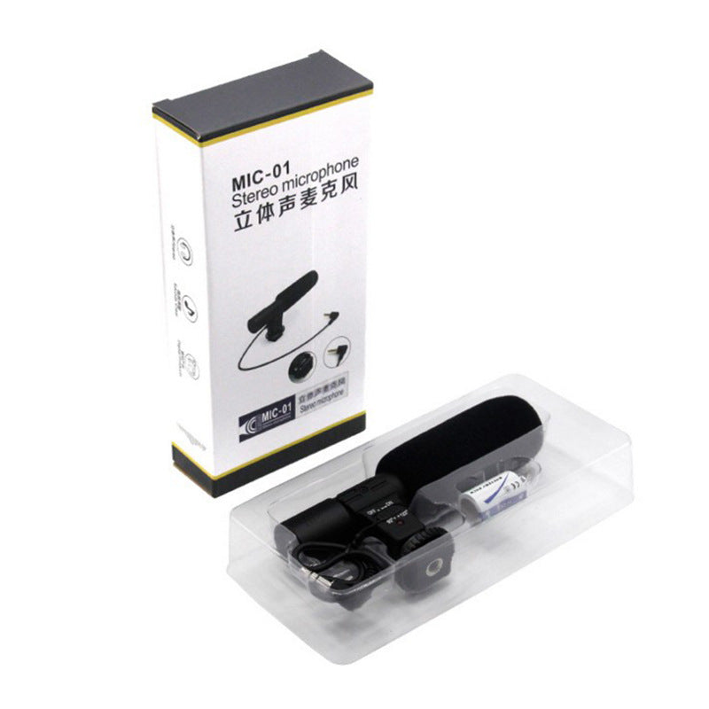 Camera photography microphone by My Store, compact black microphone for camera recording