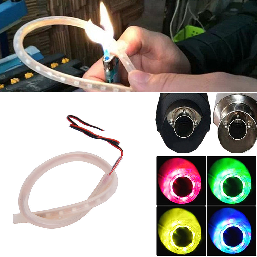 Motorcycle modified exhaust lamp, visible metal exhaust-style design by My Store