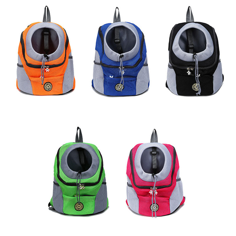 Pet backpack dog carrier shown in a compact, comfortable design for small pets