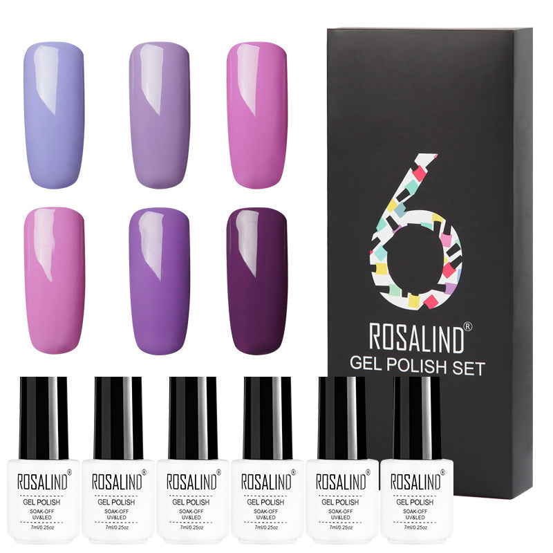 6-color solid gel polish set gift box with assorted nail polish shades for manicure