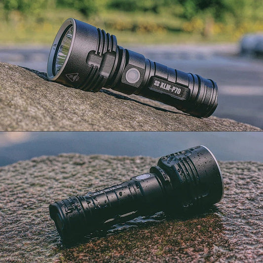 Strong focusing LED flashlight, rechargeable super bright outdoor xenon lamp.
