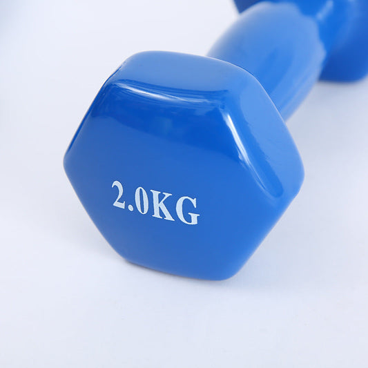 Color fitness dumbbells in assorted vibrant shades for home workouts