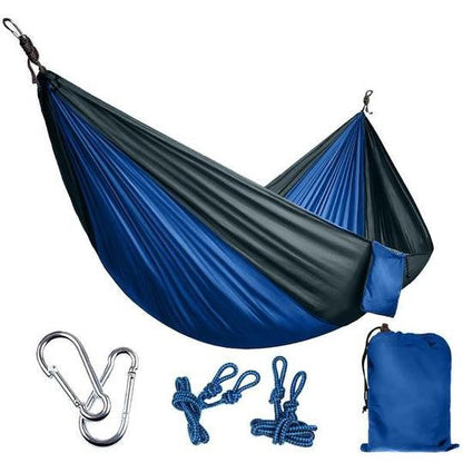 Portable nylon parachute backpacking double hammock for outdoor camping and hiking