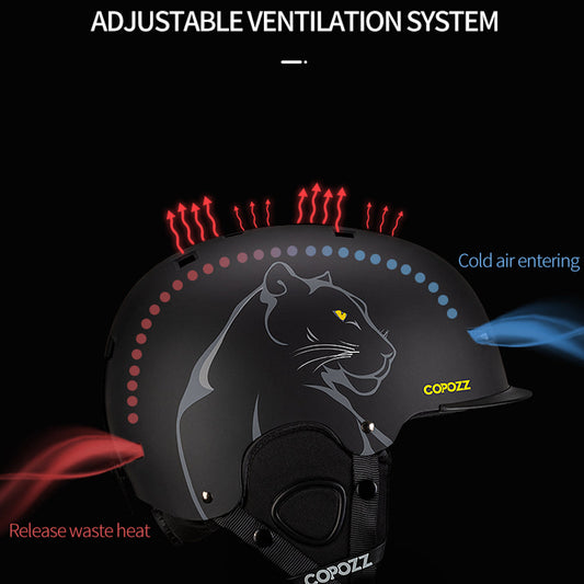 Adult men’s and women’s ski helmet for outdoor safety, protective winter sports gear