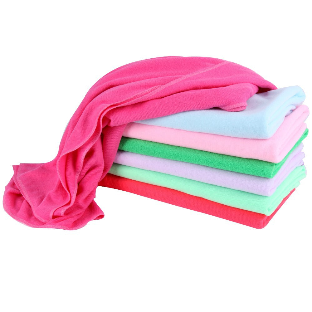 Absorbent microfiber bath towels by My Store, shown folded with a soft textured surface